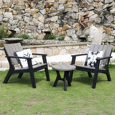 Holztisch und -stuhl aus Kunststoff für Nordische Außenpatio Garten Balkon Cafe Restaurant