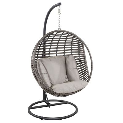 Metallrahmen All-Weather-Hängestuhl mit Polyesterkissen und Garten-Einzelsitz