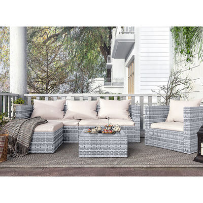 Postverpackung Y AJUNION Wicker Rattan Gartensofa Set Außenmöbel