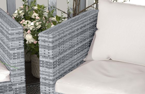 Postverpackung Y AJUNION Wicker Rattan Gartensofa Set Außenmöbel