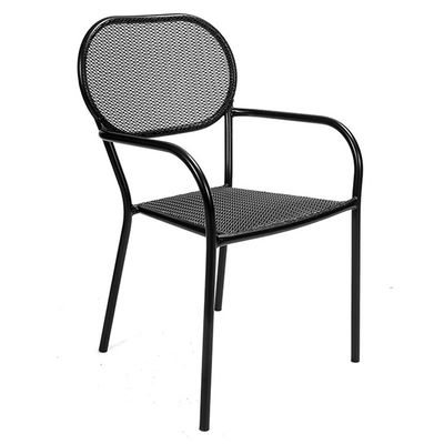 Outdoor Bistro Cafe Garten Hof Terrasse Metall Eisen Runde Tische Und Stuhl Set mit Schirmloch im modernen Design