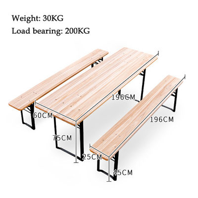 Outdoor Portable Patio Bar Massivholz Rechteck Falttisch und Bänke Stuhl Set