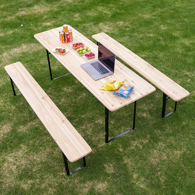 Outdoor Portable Patio Bar Massivholz Rechteck Falttisch und Bänke Stuhl Set