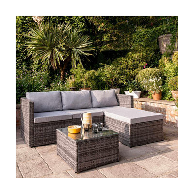 Freizeit Outdoor AJUNION 4 Sitz Wicker Rattan Gartenmöbel Sofa Ecke Lounge Set