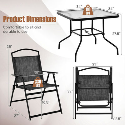 Postverpackung Platz Esstisch und Teslin Stuhl Set für Outdoor Garden Cafe Restaurant
