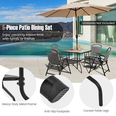 Postverpackung Platz Esstisch und Teslin Stuhl Set für Outdoor Garden Cafe Restaurant