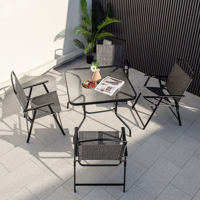 Postverpackung Platz Esstisch und Teslin Stuhl Set für Outdoor Garden Cafe Restaurant