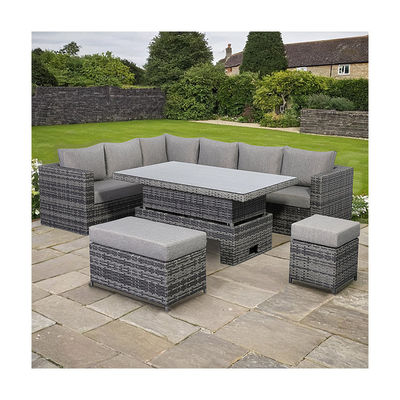 Modernes Design All-Weather Ecksofa mit verstellbarem Tisch L.265 X W.204 X H.66cm