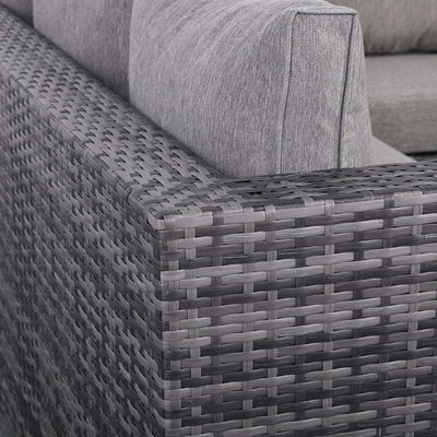 Modernes Design All-Weather Ecksofa mit verstellbarem Tisch L.265 X W.204 X H.66cm