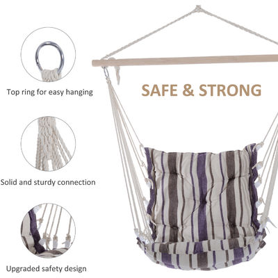 3.1kg AJUNION Outdoor Swing Hammock Sitz Moderner Stil Hängender Baumwollseil Schaukelstuhl