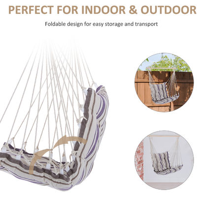 3.1kg AJUNION Outdoor Swing Hammock Sitz Moderner Stil Hängender Baumwollseil Schaukelstuhl