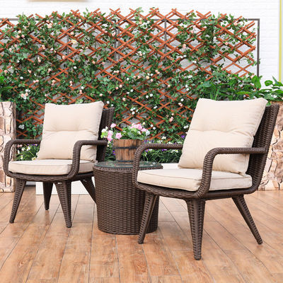 Modernes Design Gewebter PE Rattan Sessel und Esstisch Set für Außen-Villa Balkon