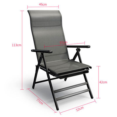 Außenraum Innenraum Fußpedal Mesh Stoff PVC Stuhl Klappschlafzimmer Stuhl für den Strand