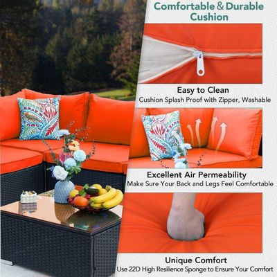 Stahlrohrrahmen AJUNION PE Rattan Gartenmöbel Sofa für Freizeit im Freien