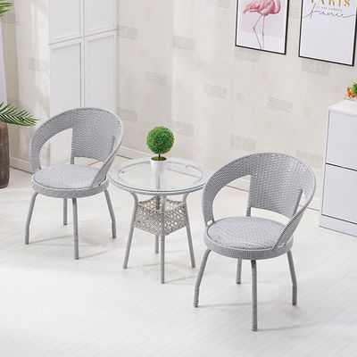 Nordic Outdoor Leisure Gewebter PE-Rattan-Wickertisch und -Stuhl für Gartenmöbel
