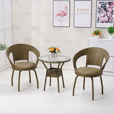 Nordic Outdoor Leisure Gewebter PE-Rattan-Wickertisch und -Stuhl für Gartenmöbel