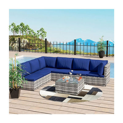 Modernes Design PE Rattan Außenmöbel-Set für Garten Wicker Weave Sektionssofa-Set