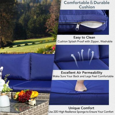 Modernes Design PE Rattan Außenmöbel-Set für Garten Wicker Weave Sektionssofa-Set