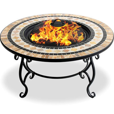 Multifunktionale Mosaikfeuerstelle für Lagerfeuer und Grilltisch