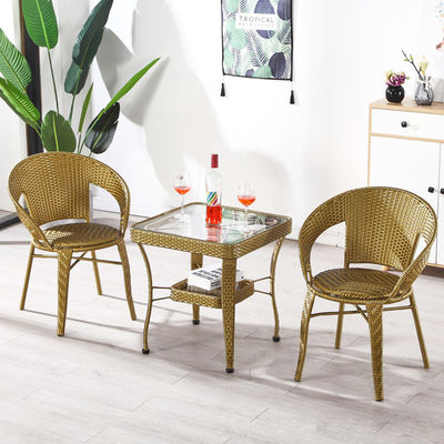 Modernes Design Außenstapelbare Sessel und Couchtisch Set für Patio Garten Balkon