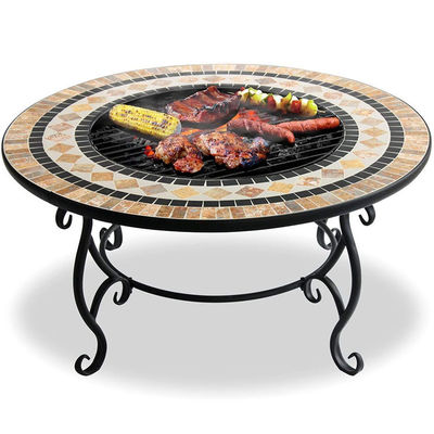 Multifunktionale Mosaikfeuerstelle für Lagerfeuer und Grilltisch