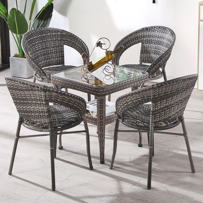 Modernes Design Außenstapelbare Sessel und Couchtisch Set für Patio Garten Balkon