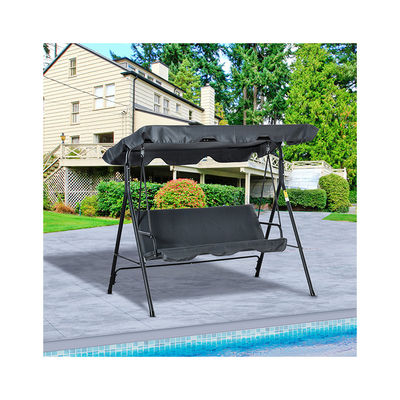 Polyesterkissen AJUNION 3-Sitzer Gartenhänger Schaukelstuhl mit Metall und Baldachin