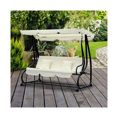 Garten-Swing-Hängestuhl mit Pulverbeschichtung und Federhaken W120xL200xH164cm