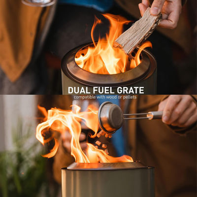 Außen Camping Edelstahl Tischbrenner mit rauchlosen Holzpellets Brennen
