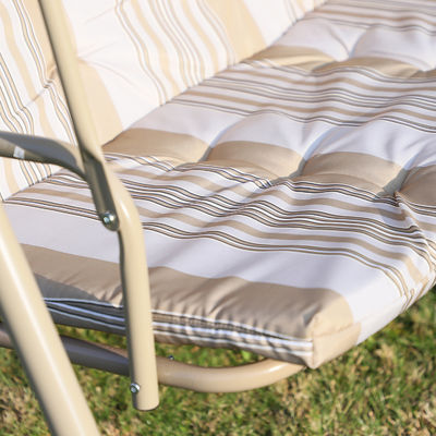 Modern Design AJUNION 3 Sitzplätze Außenraum Metallrahmen Terrasse Schaukeln Couch Schwingbett Stuhl