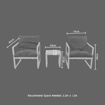Aluminium Gartenstuhl Aluminium Lounge Set L 45 x W48 x H45cm Aluminium