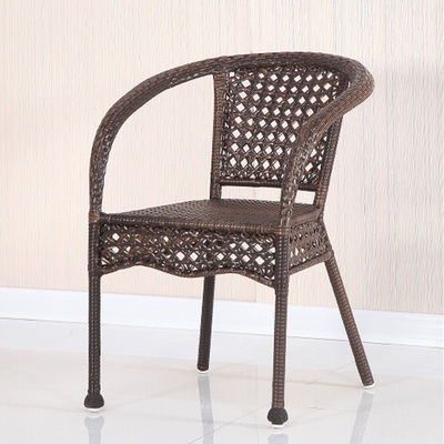 Außengarten Balkon Stackbare Sessel und Wicker Esstisch Set für Freizeit