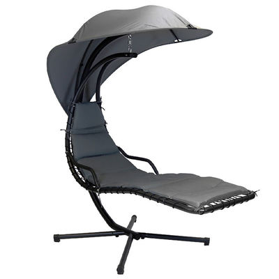 Modernes Metall-Stand-Hängematten-Schaukelstuhl mit Kissen und Sonnendach