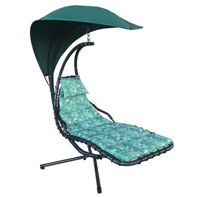 Modernes Metall-Stand-Hängematten-Schaukelstuhl mit Kissen und Sonnendach