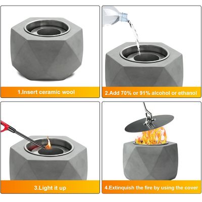 Pounds AJUNION Portable Mini Beton Feuerstelle Tischplatte Alkohol Brennen Feuerstelle Schüssel