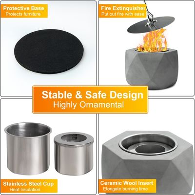 Pounds AJUNION Portable Mini Beton Feuerstelle Tischplatte Alkohol Brennen Feuerstelle Schüssel