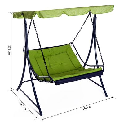 Polyesterkissen AJUNION Außenschaukel-Schaukel Hängematte 3 Sitzplätze Patio-Schaukel-Stuhl mit verstellbarem Schaukel