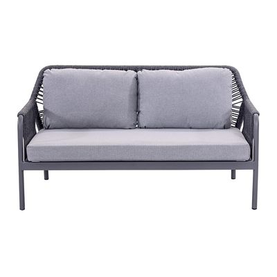 Aluminiumrahmen AJUNION Seilwebe Gartenmöbel Wohnzimmer Sofa Set mit HPL Tischplatte