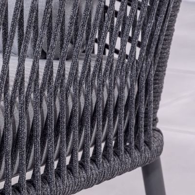 Aluminiumrahmen AJUNION Seilwebe Gartenmöbel Wohnzimmer Sofa Set mit HPL Tischplatte