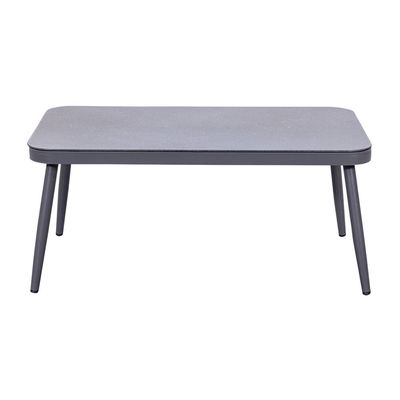 Aluminiumrahmen AJUNION Seilwebe Gartenmöbel Wohnzimmer Sofa Set mit HPL Tischplatte