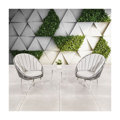 Seilwebe Garten Balkon Möbel 3 Stück Aluminium Lounge Set mit Seitentisch von AJUNION