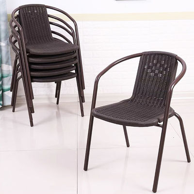 Hotel Garten Balkon Strand Stackbare Sessel Gewebter PE Rattan Wicker Esszessel