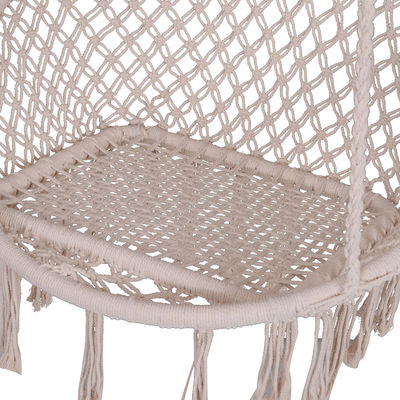 AJUNION Macrame-Hängende Schaukelstuhl Metallrahmen Baumwollseil Postverpackung Y