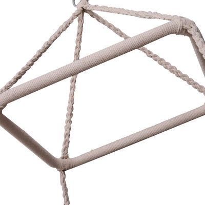 AJUNION Macrame-Hängende Schaukelstuhl Metallrahmen Baumwollseil Postverpackung Y