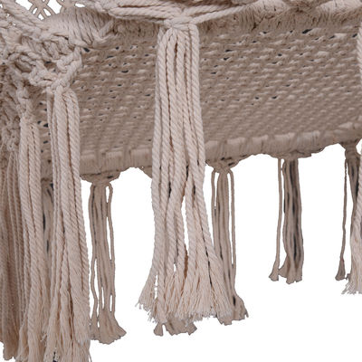 AJUNION Macrame-Hängende Schaukelstuhl Metallrahmen Baumwollseil Postverpackung Y