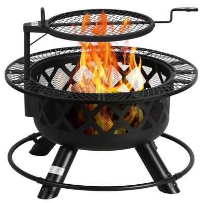 Außengarten AGUNION Abnehmbarer Kochgrill 27 Pfund Außenholzbrenner Feuerstelle