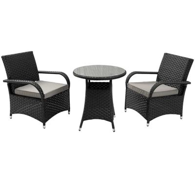 Moderne Außenmöbel AJUNION 2 Sitzplätze Wicker Rattan Chat Möbel UV-beständig
