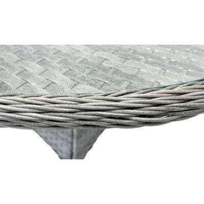 9 Sitzplätze Outdoor-Esstisch mit Rundtisch und Kissen von AJUNION Rattan Furniture