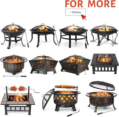 Rundes Holz aus Stahl für den Außengartengrill und den Garten