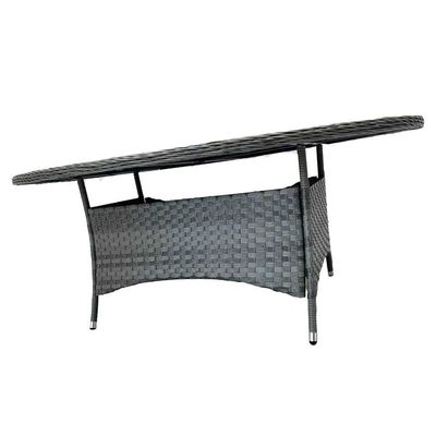 9 Sitzplätze Outdoor-Esstisch mit Rundtisch und Kissen von AJUNION Rattan Furniture